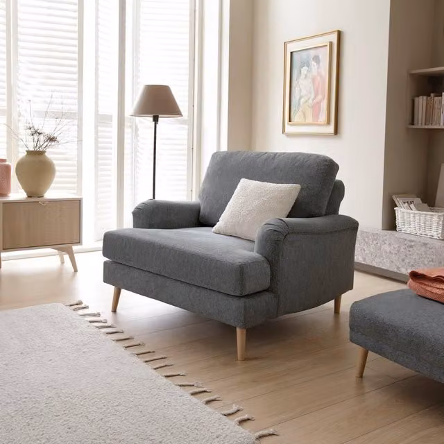 Abakus Direct Harper Armchair in Grey Fabric