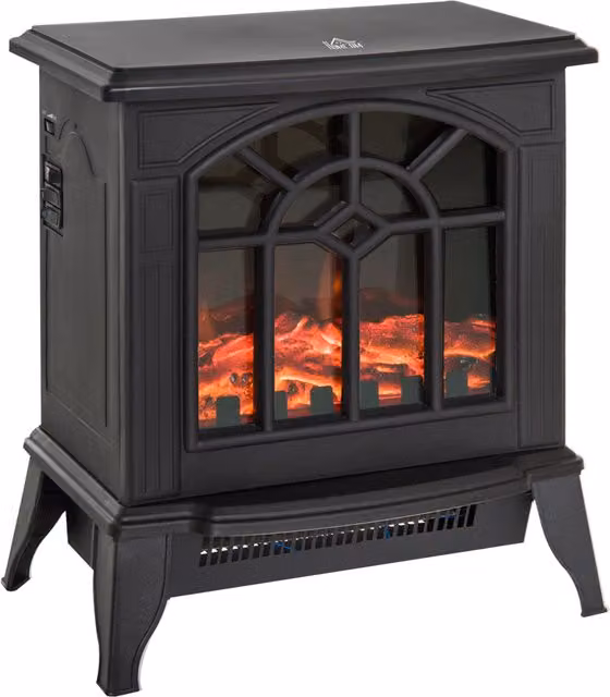 HOMCOM Black Metal Electric Heater with 2000W Power Output