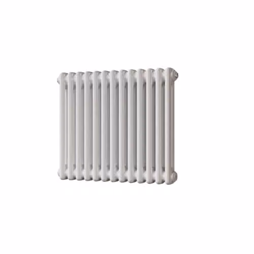 UK Radiators Horizontal White Column Radiator in Enamelled Steel, H: 500 mm, W: 592 mm – 2