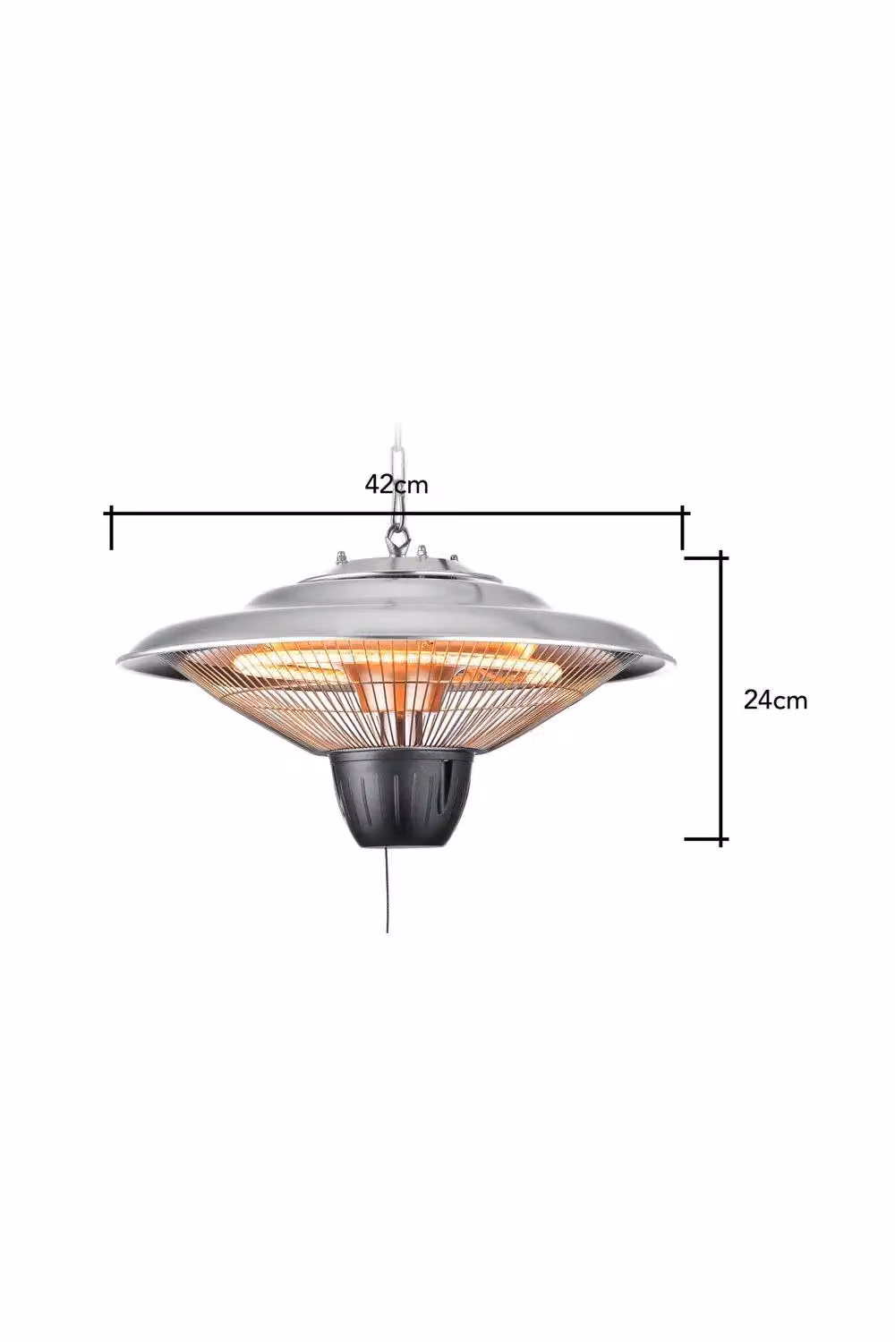 BHS Lighting 1500W Silver Metal Ceiling Pendant Patio Heater – 3