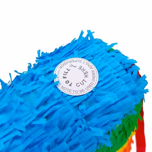 Fax Potato Donkey Pinata Set with Blue Buster Stick and Blindfold, Multicolour, W: 40 cm, D: 13 cm, H: 55 cm – 2