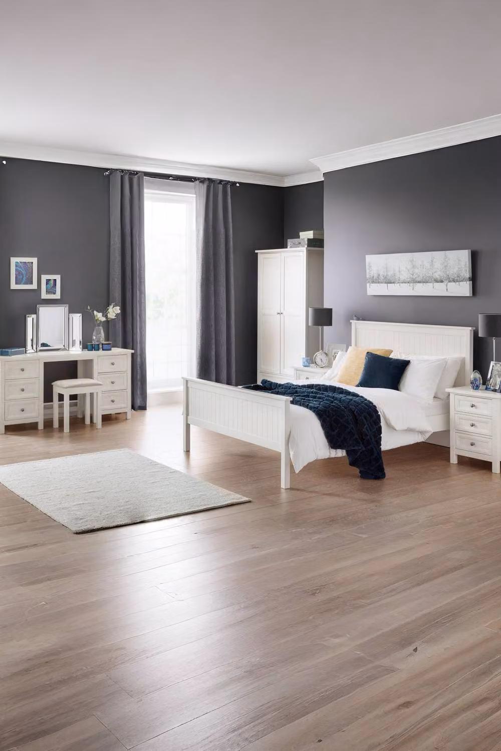 Julian Bowen Maine White 2 Door Wardrobe with Integrated Drawers – 3