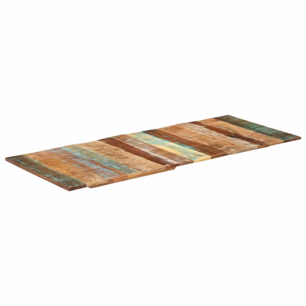 Berkfield Home Rectangular Solid Reclaimed Wood Table Top, Multicolour, W: 140 cm, D: 60 cm, H: 1.5 cm