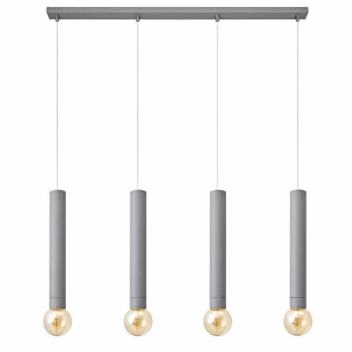 Netlighting Tuba Straight Bar Pendant Ceiling Light, Grey, W: 100 cm