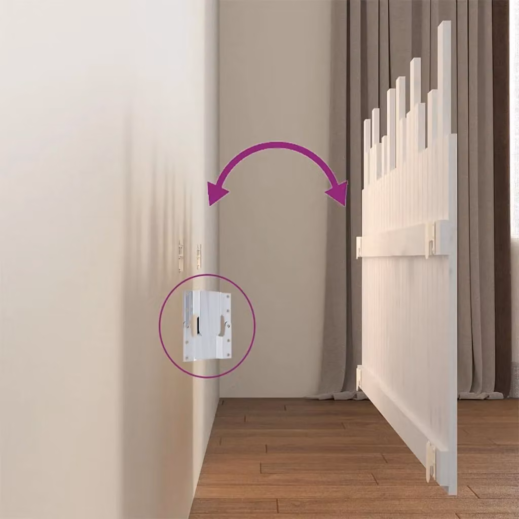 Berkfield Home White Rustic Solid Wood Pine Wall Mount Headboard W: 166 cm, D: 3 cm, H: 80 cm – 3