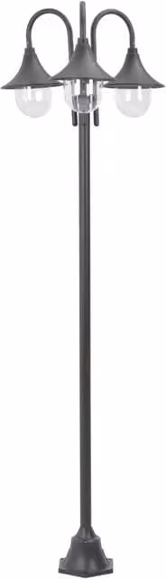 Berkfield 3-Lantern Garden Post Light, Bronze and Brown Aluminium, Height: 220 cm – 1