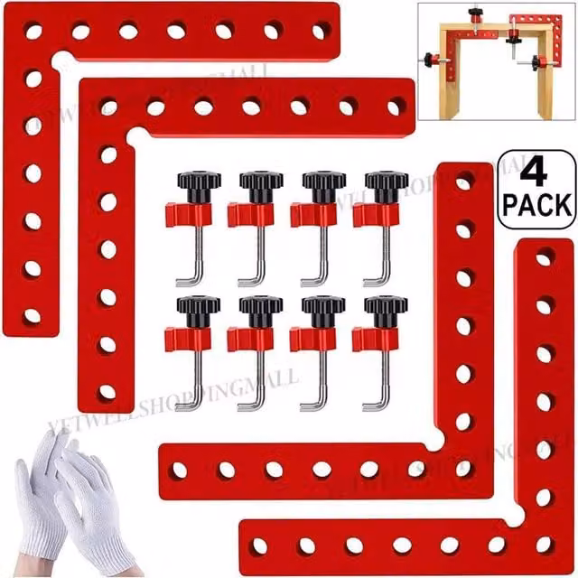 KORVIXA Red Aluminum Alloy Right Angle Positioning Squares