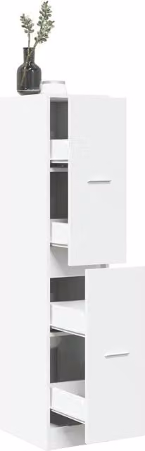 Berkfield Home Apothecary Cabinet in White, W/D/H: 30 x 41 x 144.5 cm