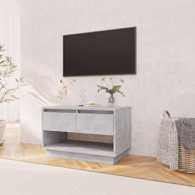 Berkfield Home Modern TV Cabinet in Concrete Grey, W: 70 cm, D: 41 cm, H: 44 cm