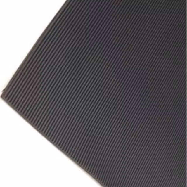 Ark Mat Striped Black Rubber Roll Flooring Matting, Width: 200 cm