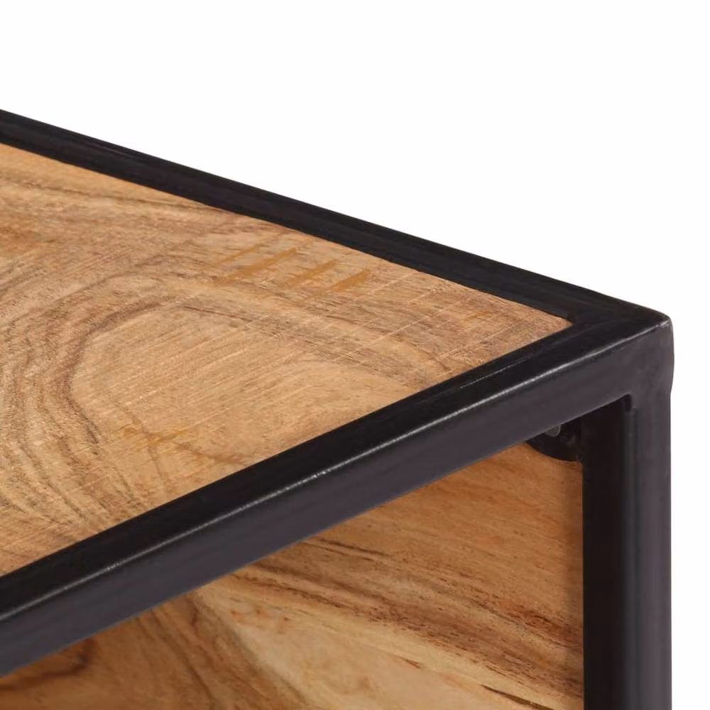 Berkfield Home Rustic Square Coffee Table in Brown Solid Acacia Wood W/D/H: 70 x 70 x 32 cm – 3
