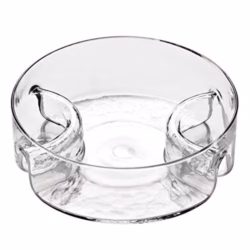 Orsina 3 Section Curved Sided Glass Serving Dish in Transparent