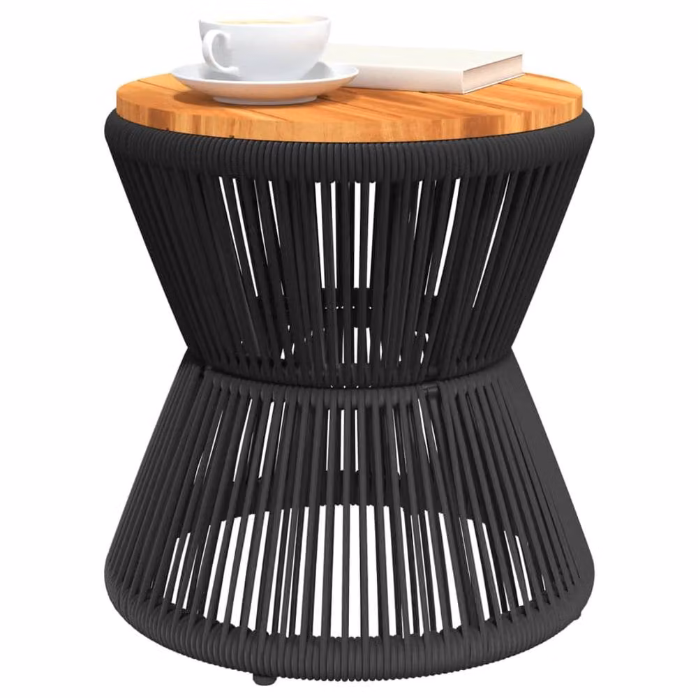 Berkfield Home Square Coffee Table with Acacia Wood Top and Black Sled Base, W/D/H: 45 x 45 x 44 cm – 4