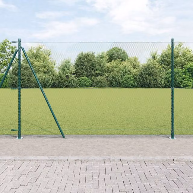 Berkfield Home Green Steel Hexagon Fence, 1.6 x 25 m – 1