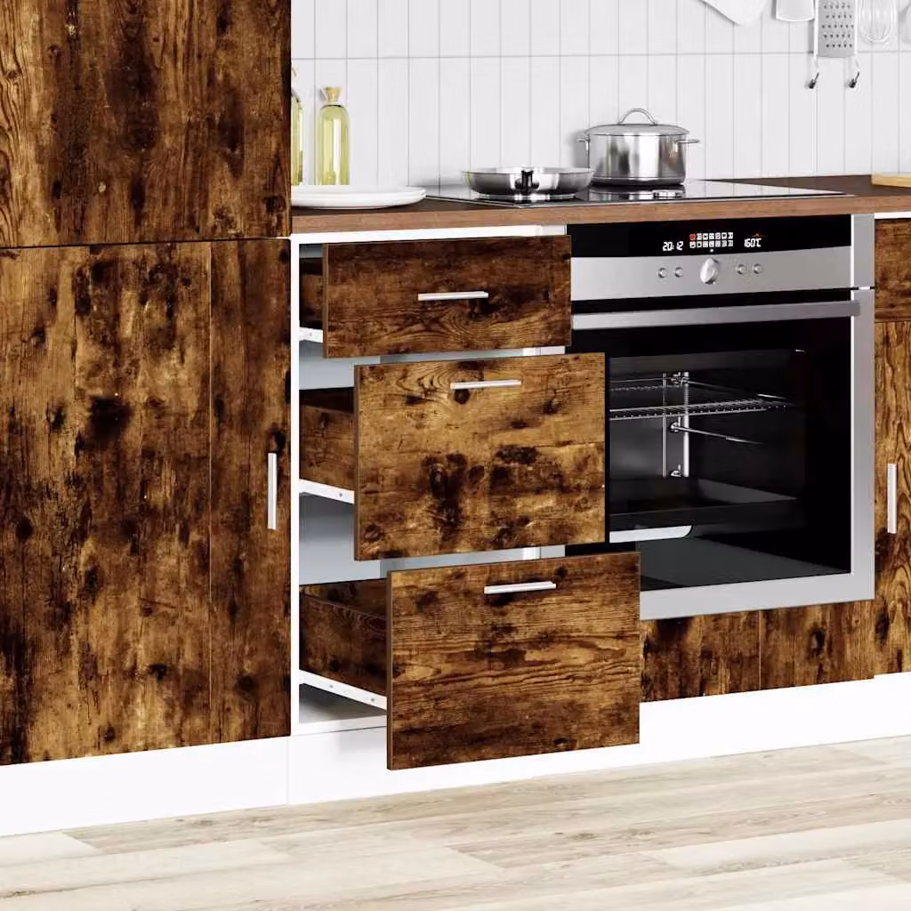 Berkfield Home Smoked Oak Bottom Kitchen Cabinet, Brown, W: 40 cm, D: 46 cm, H: 81.5 cm – 2