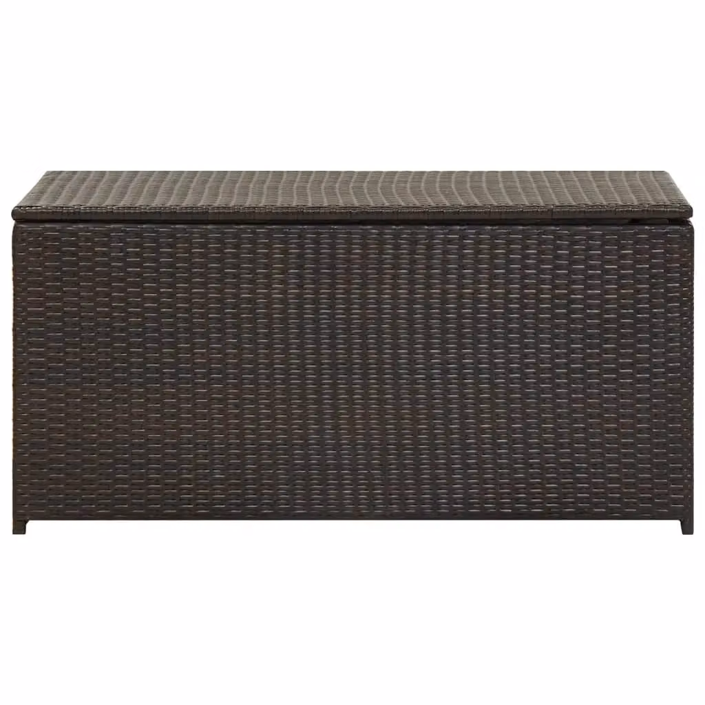 Berkfield Home Brown Poly Rattan Garden Storage Box W/D/H: 100 x 50 x 50 cm – 2