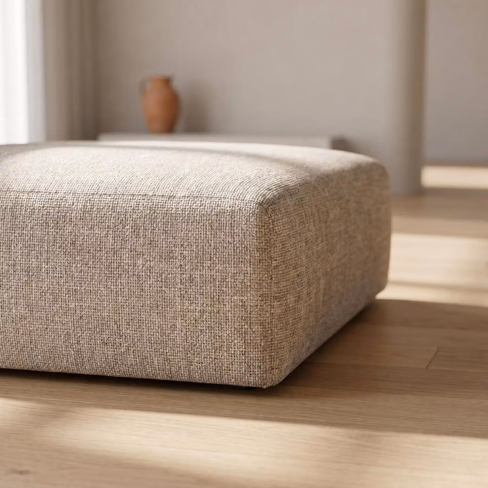 Abakus Direct Tokyo Single Seat Lounge Chair in Taupe Brushed Tweed Fabric – 3