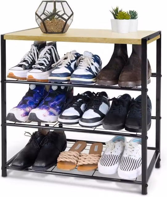 KEPLIN 4-Tier Freestanding Shoe Rack in Beige, W/D/H: 63 x 59 x 30 cm