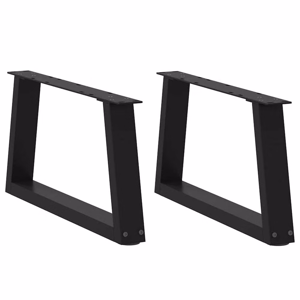 Berkfield Home V-Shape Dining Table Legs, 2 Pieces, Black Steel, H: 60 cm, W: 30-31.3 cm – 1