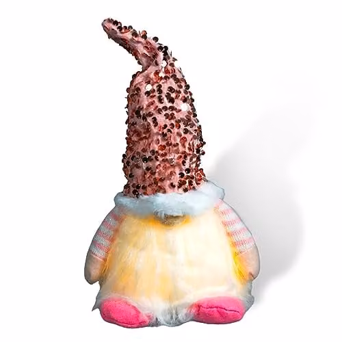 St Helens Home & Garden Pink Scandinavian Christmas Gonk Elf Dwarf Tabletop Decoration
