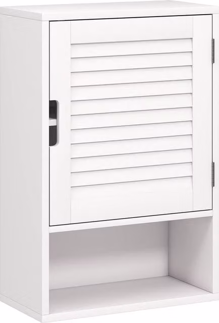 HOMCOM White Wall Mounted Bathroom Cabinet with Soft Close Hinged Doors and Internal Shelves, W: 40 cm, D: 20 cm, H: 60 cm