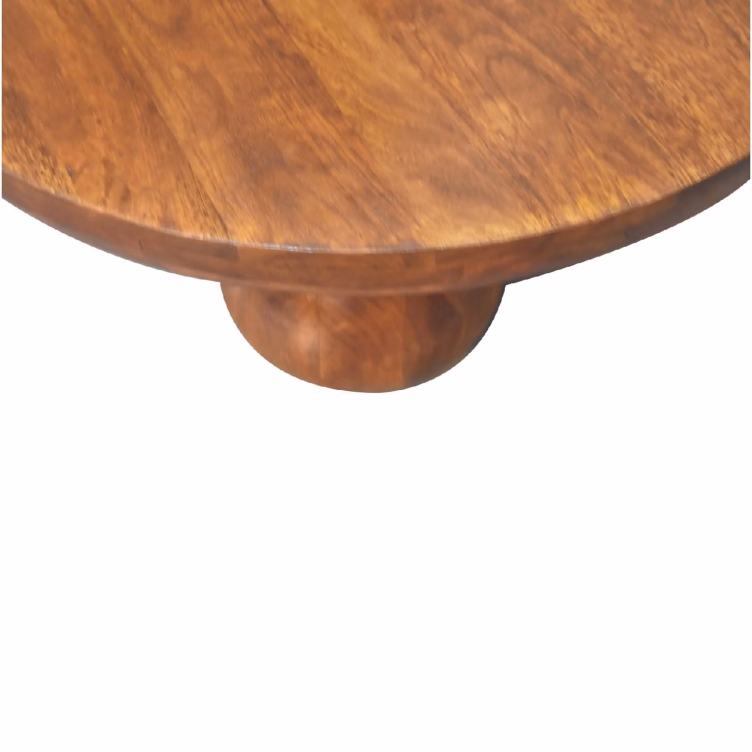 Aosom UK Solid Mango Wood Centre Table with Sculptural Ball Base, Brown, W/D/H: 80 x 80 x 23 cm – 4
