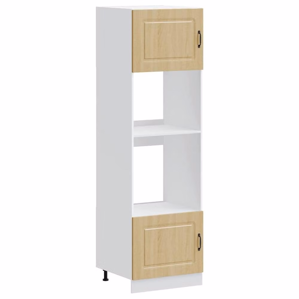 Berkfield Home Lucca Set of 2 Brown Sonoma Oak Appliance Housing Units with Hinged Doors and Internal Shelves