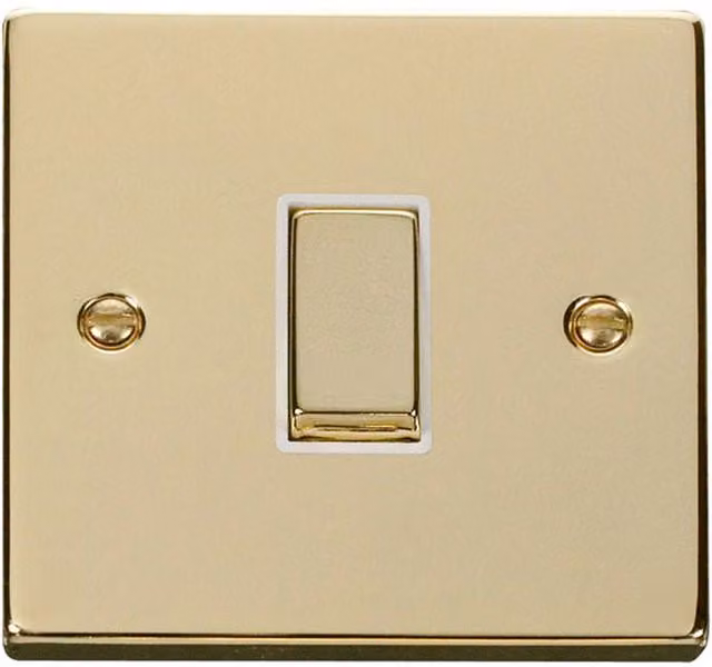 SE HOME White and Gold Brass Flush Two Way Switch