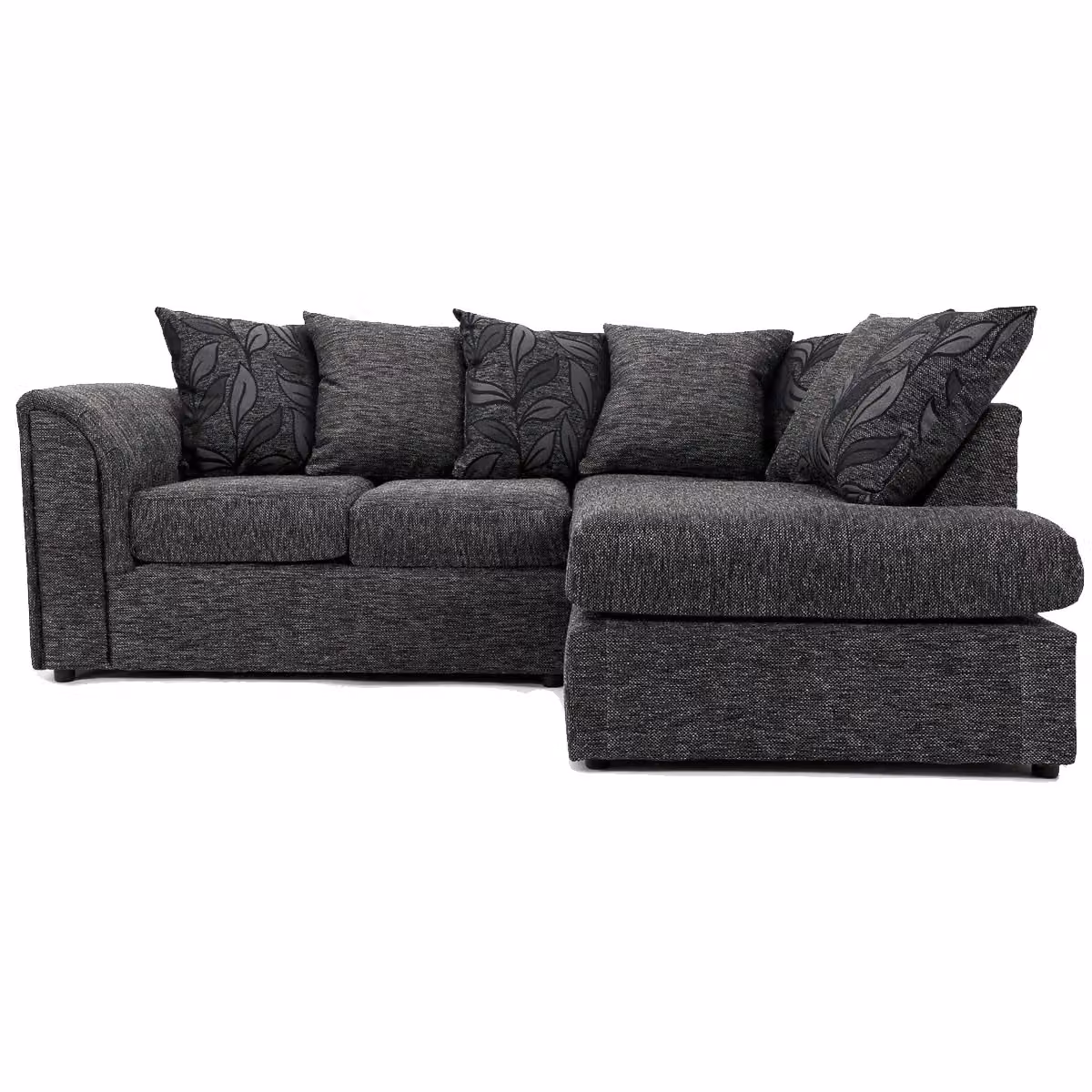 Furnishings For Less UK Byron Dundee Chenille Fabric 3 to 4 Seater L Shaped Corner Sofa, Grey, Right Hand Facing – 2