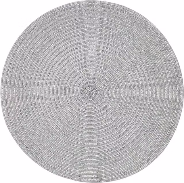 Maison by Premier Alice Round Silver Thread Woven Placemat - Silver