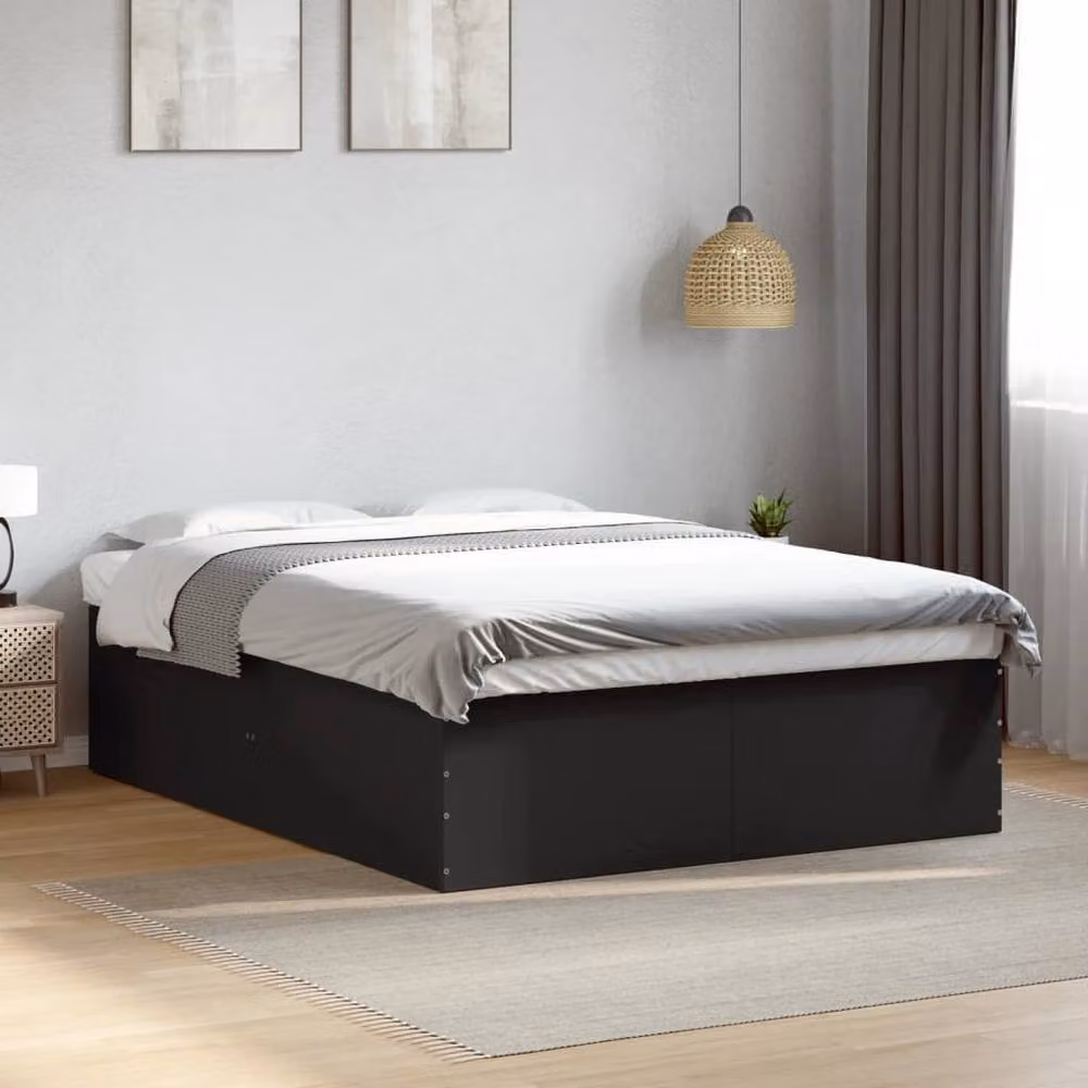 Berkfield Home Modern Bed Frame in Black, W/D/H: 150 x 200 cm – 2