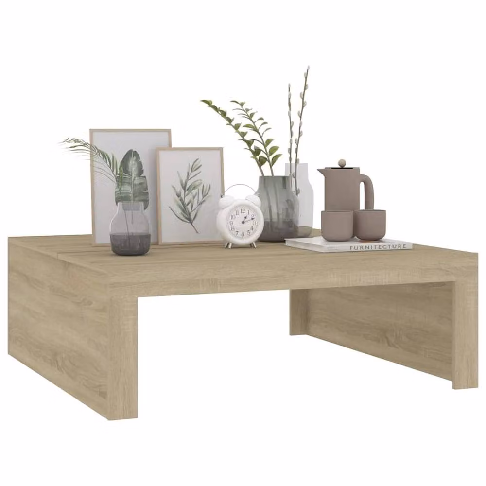 Berkfield Home Sonoma Oak Coffee Table in Beige, W/D/H: 100 x 100 x 35 cm – 3