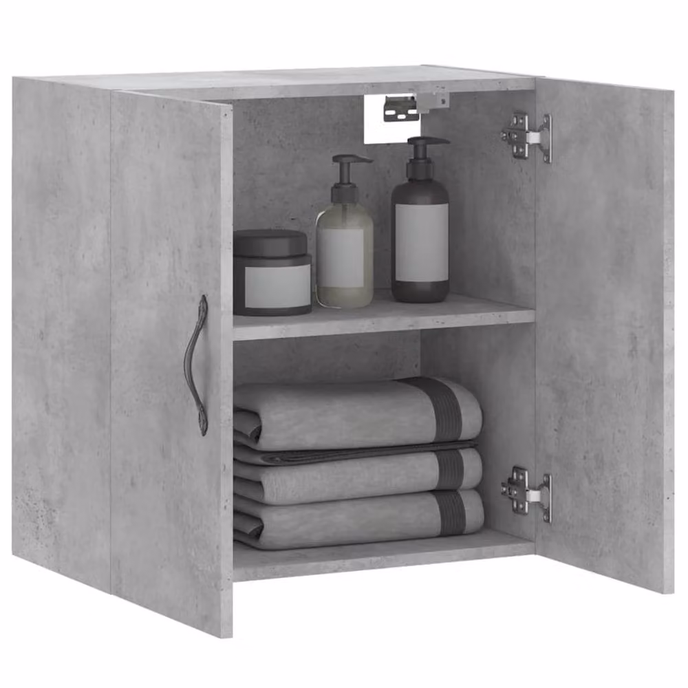 Berkfield Home Wall Mounted Cabinet in Concrete Grey, W/D/H: 60 x 31 x 60 cm – 2