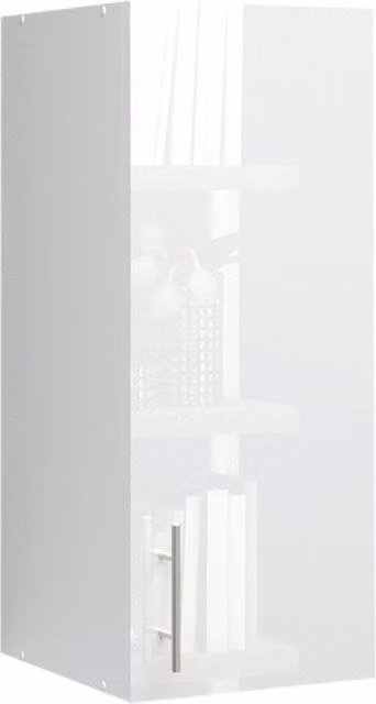 JD Greta Modern White Gloss Kitchen Wall Unit with Glass Hinged Doors