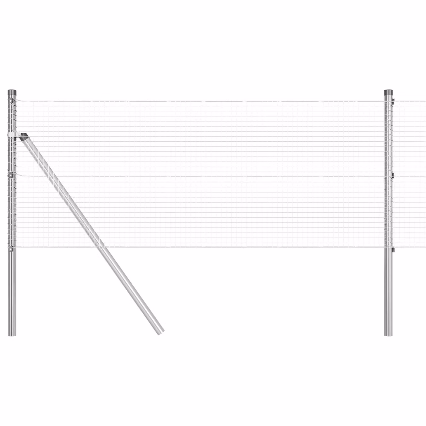 Berkfield Home Silver Galvanised Steel Welded Wire Fence with 13 Posts, 0.8 x 100 m – 2