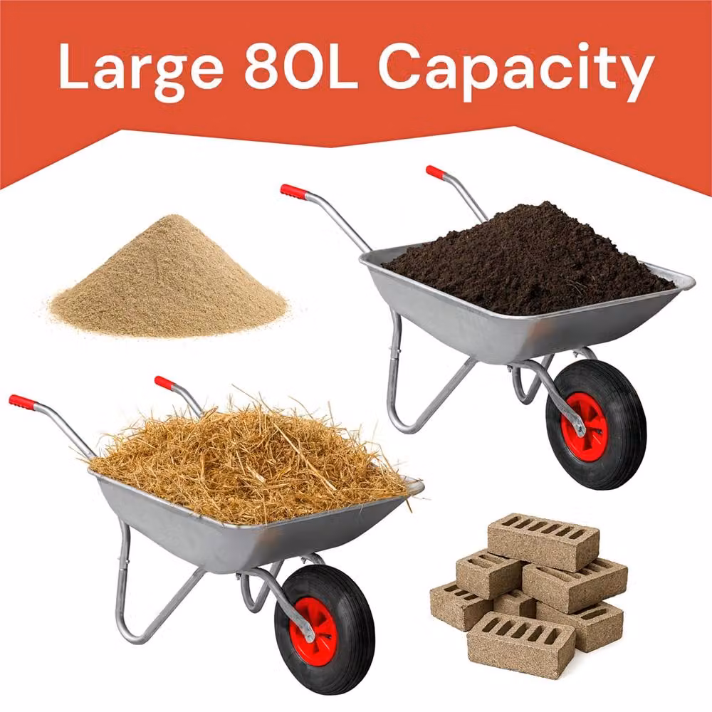 SPETLEK Silver Wheel Barrow, 80 Litre – 4