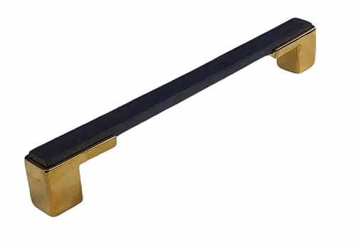 Golden Grace Gamma Cabinet Cupboard Pull Handles in Matt Black and Gold, 28.8 cm