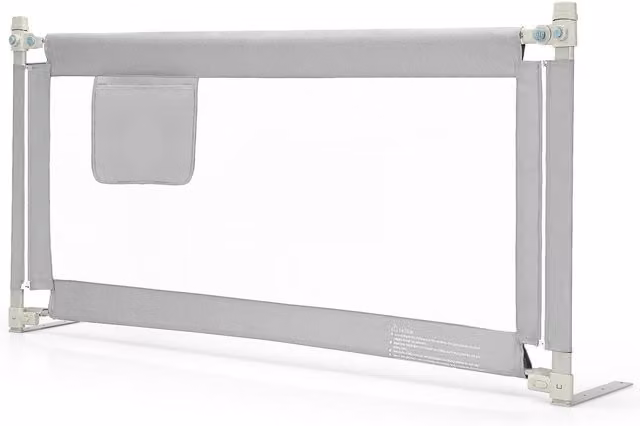Costway Extendable Height Adjustable Toddler Protection Guard with Grey Mesh Textile