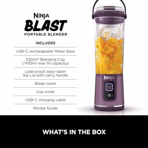Ninja Blast Portable Blender, 0.53 l, Purple, BC151UKPR – 3