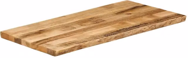 Berkfield Home Rustic Live Edge Solid Mango Wood Table Top, Brown, W: 100 cm, D: 60 cm, H: 3.8 cm – 1