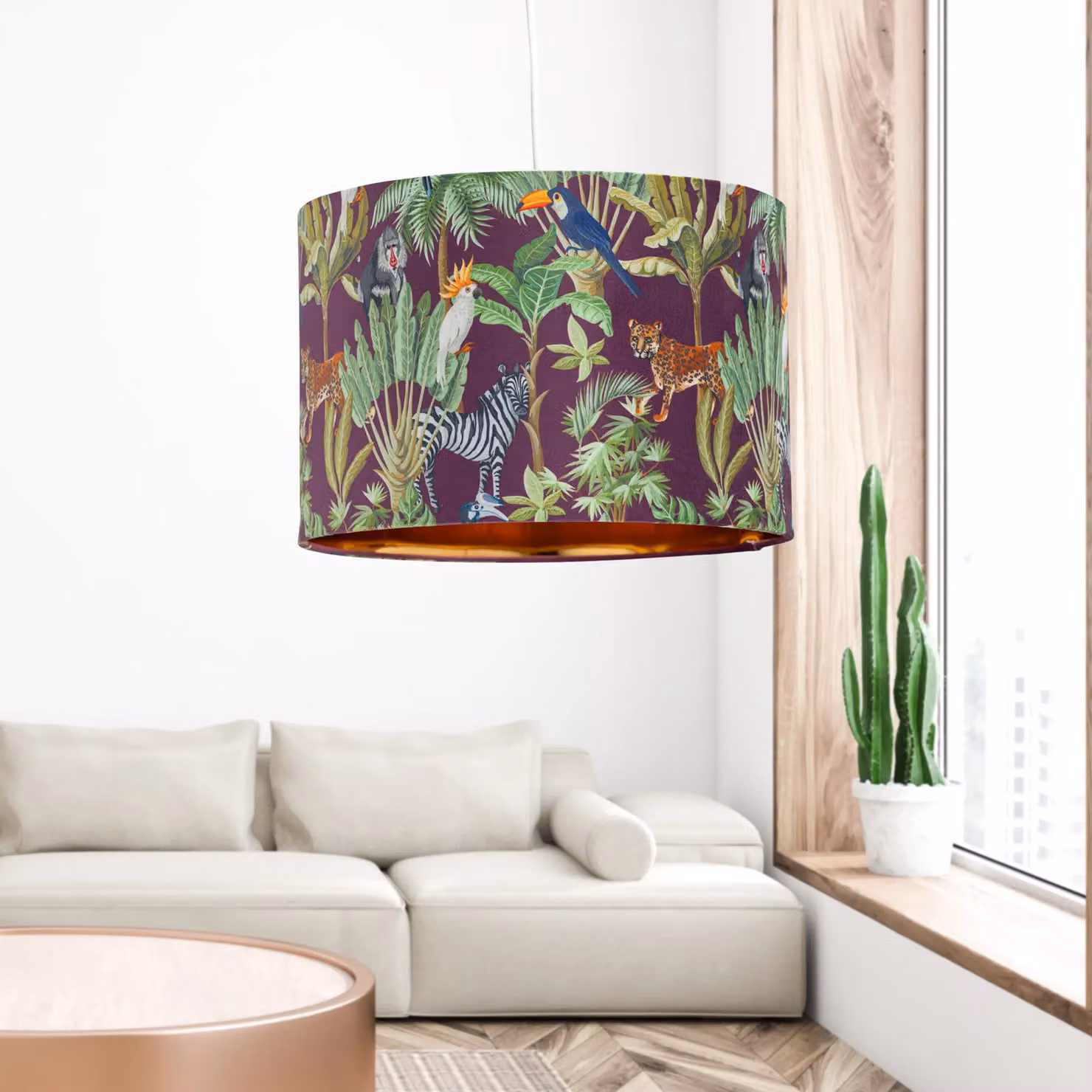 First Choice Lighting Set of 2 Safari Velvet Easy Fit Round Pendant or Table Lamp Shades in Green and Gold/Brass, Diameter: 30 cm – 6