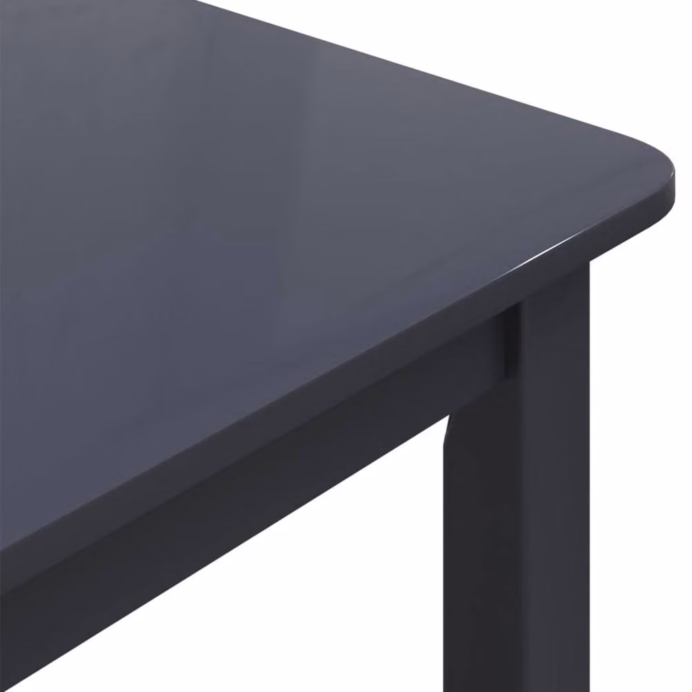 Berkfield Home Modern Black Rectangular Dining Table in Solid Rubberwood, W/D/H: 114 x 71 x 75 cm – 6