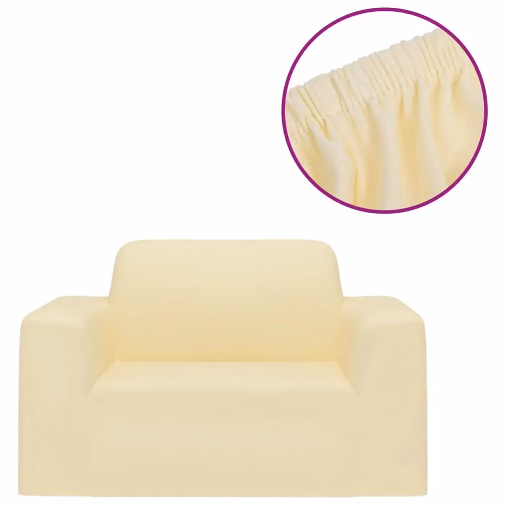 Berkfield Home Stretch Couch Slipcover in Cream Polyester Jersey – 2