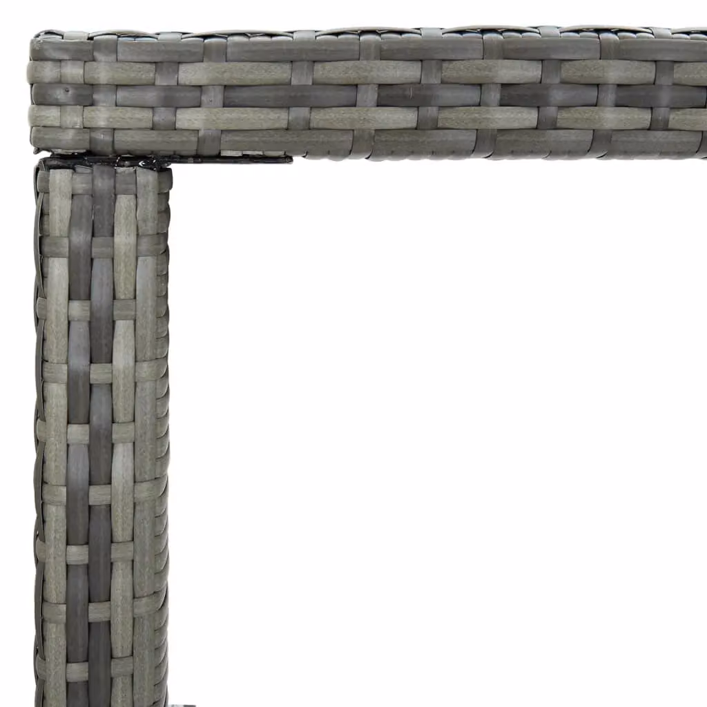 Berkfield Home Grey Poly Rattan and Glass Garden Bar Table, W: 130 cm, D: 60 cm, H: 110 cm – 3