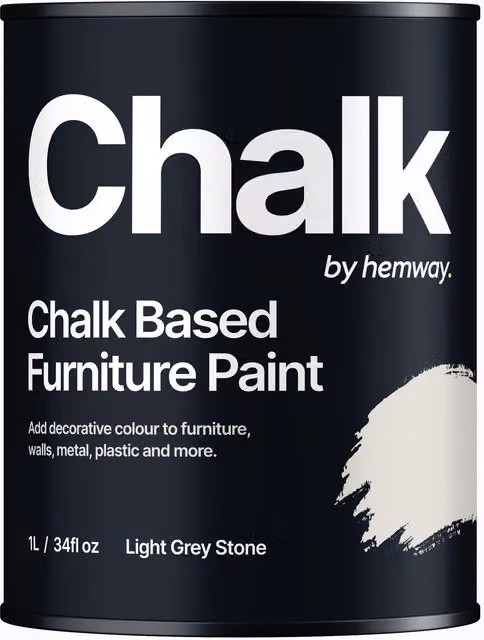 Hemway Chalk Based Furniture Paint in Light Grey Stone, Flat Matt, 1L