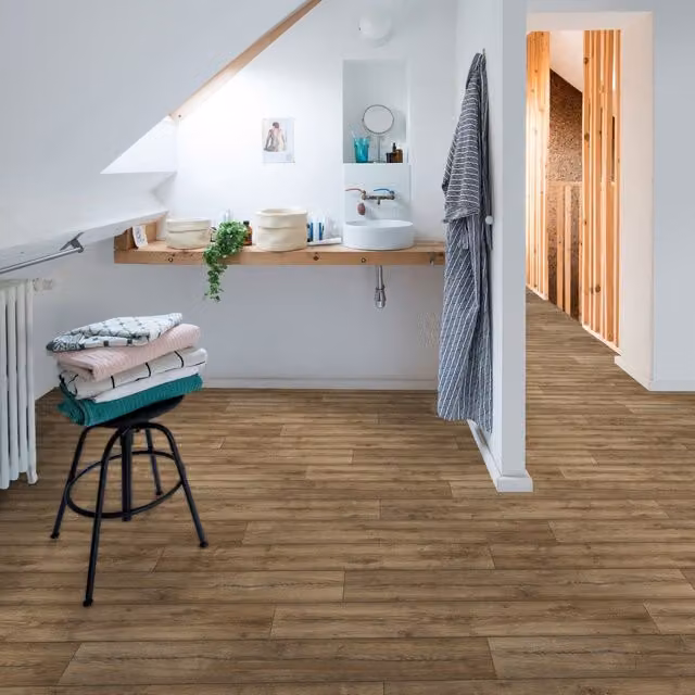 Komscape Rustic Brown Wood-Look Plank Flooring