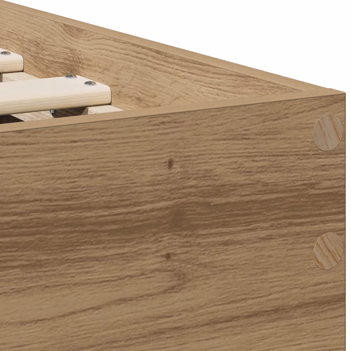 Berkfield Home Artisan Oak Bed Frame in Brown, W/D/H: 90 x 200 cm – 5
