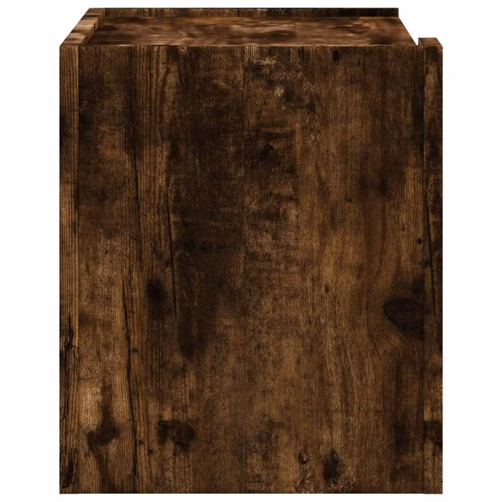 Berkfield Home Wall-mounted Bedside Cabinet in Smoked Oak Brown, W: 45 cm, D: 30 cm, H: 35 cm – 4