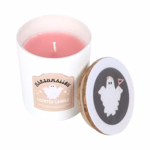 Garden Greatness Ghost Marshmallow Scented Halloween Pillar Candle in White – 2