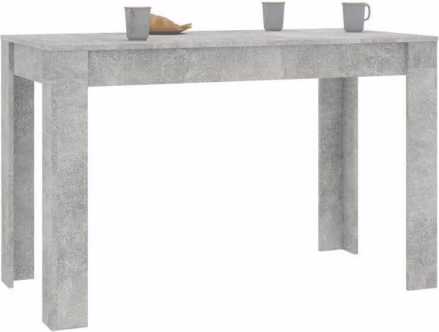 Berkfield Home Rectangular Dining Table in Concrete Grey, W/D/H: 120 x 60 x 76 cm